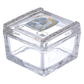 Pamiątka temat religijny pudełeczko Święta Rodzina 5x5x5 cm