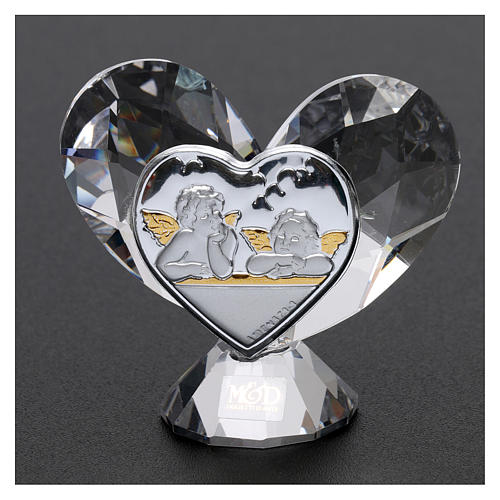 Heart-shaped party favour with Guardian Angels 5x5 cm 2