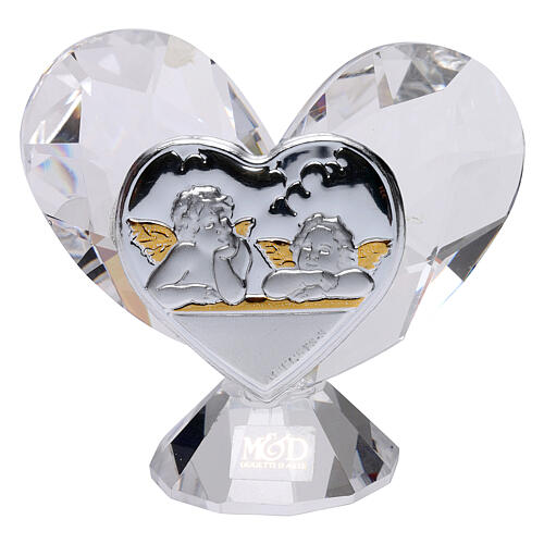 Heart shaped ornament Guardian Angels 2x2 in 1