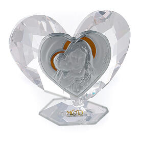 Heart-shaped party favour with Mary and Jesus 5x5 cm