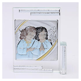 Gift idea crystal frame Guardian Angels 4x4 in