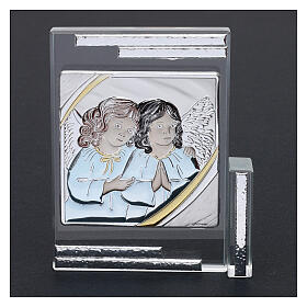 Gift idea crystal frame Guardian Angels 4x4 in