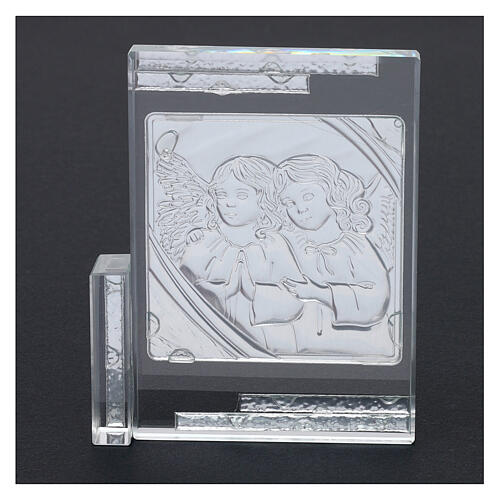 Gift idea crystal frame Guardian Angels 4x4 in 3