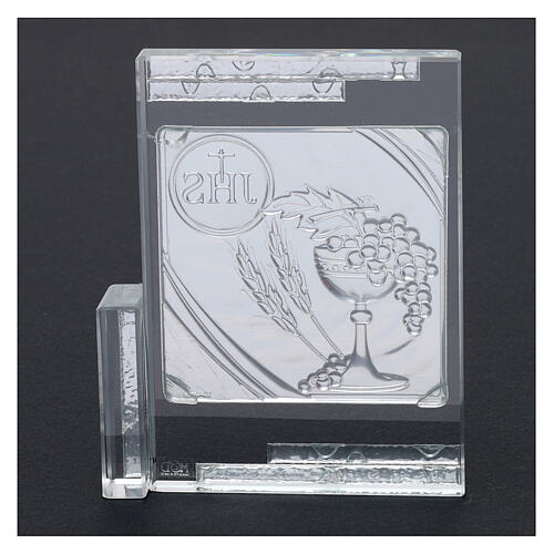 Gift idea crystal frame Holy Communion 4x4 in 3