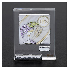 Communion souvenir frame with silver foil 2x2 in