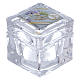 Geschenkidee für Erstkommunion Teelichthalter aus Kristall mit Geschenkbox 5x5x5 cm s1