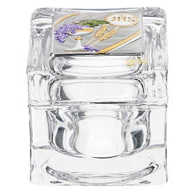 Religious favor crystal box Communion 2x2x2 in