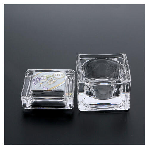 Religious favor crystal box Communion 2x2x2 in 3