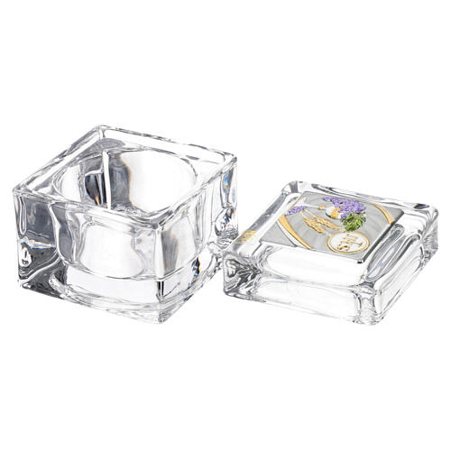 Religious favor crystal box Communion 2x2x2 in 4