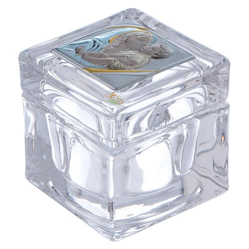 Religious favor crystal box with Maternity 2x2x2 in 1