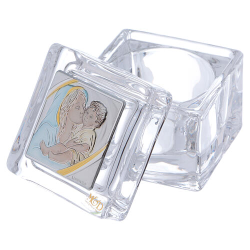 Religious favor crystal box with Maternity 2x2x2 in 2