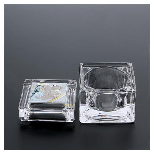 Religious favor crystal box with Maternity 2x2x2 in 3