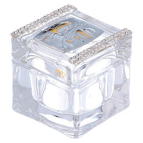 Religious favor crystal box Communion and Confirmation 2x2.8x2.8 in