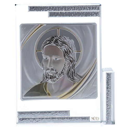 Cadre idée-cadeau visage de Christ 10x10 cm 1