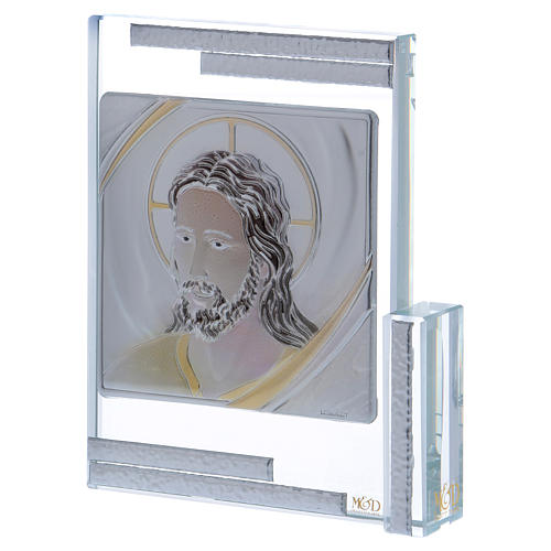 Cadre idée-cadeau visage de Christ 10x10 cm 2