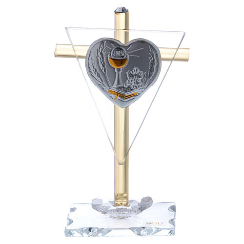 Gastgeschenk Kommunion Kreuz in silber, 10x5 cm 1