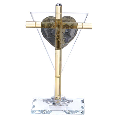 Andenken Konfirmation Kreuz aus Kristall und Glas, 10x5 cm 3