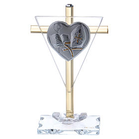 Party favour for Confirmation cross in crystal and glass 10x5 cm