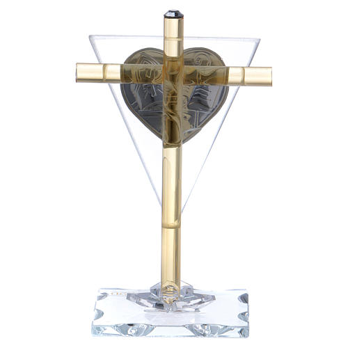Party favour for Confirmation cross in crystal and glass 10x5 cm 3