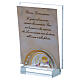 Communion souvenir picture frame glass and crystal 4x2 in s2