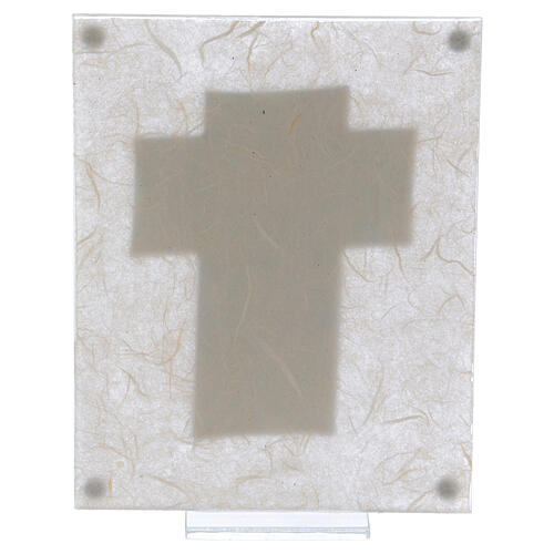 Glass frame ochre background cross with Maternity 6x4 in 3