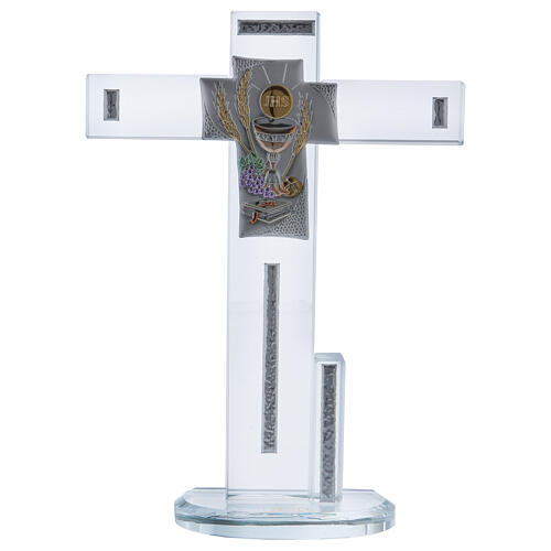 Geschenkidee Kommunion Kreuz mit Symbolen, 20x15 cm 1