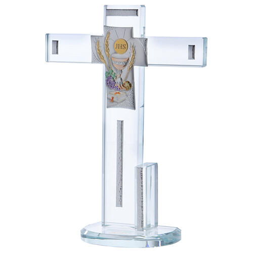 Geschenkidee Kommunion Kreuz mit Symbolen, 20x15 cm 2