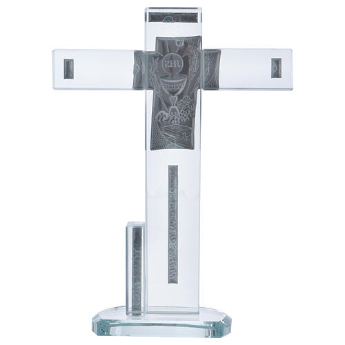 Geschenkidee Kommunion Kreuz mit Symbolen, 20x15 cm 3