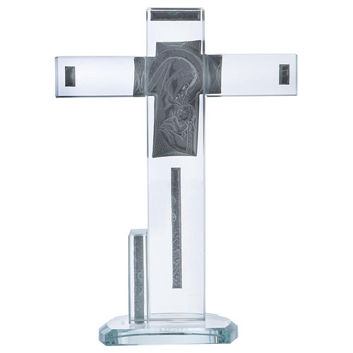 Cross in glass for Baptism 20x15 cm 3