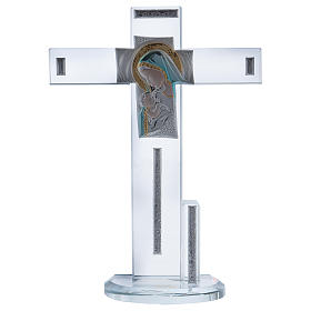 Presente para Batismo cruz em vidro 20x15 cm