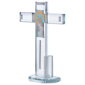 Presente para Batismo cruz em vidro 20x15 cm