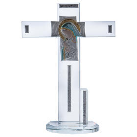 Christening gift idea glass cross 8x6 in