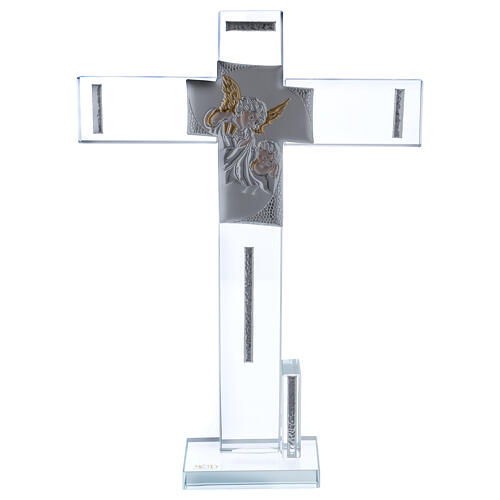 Geschenkidee Taufe Kreuz mit Engel, 30x20 cm 1
