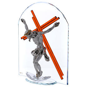 Geschenkidee Kreuz aus Muranoglas in modernem Stil, 30x25 cm
