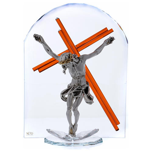 Modern-style cross in Murano glass 30x25 cm 1