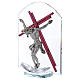 Idea regalo crucifijo de vidrio y cristal 25x15 cm s2