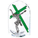 Crucifixo sobre arco vidro e cristal 25x15 cm s2