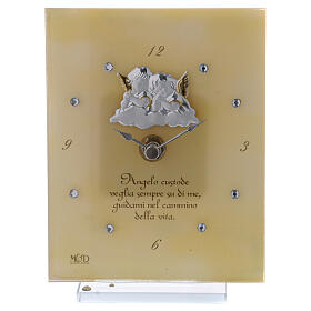 Uhr mit Schutzengeln und Schriftzug, 15x10 cm