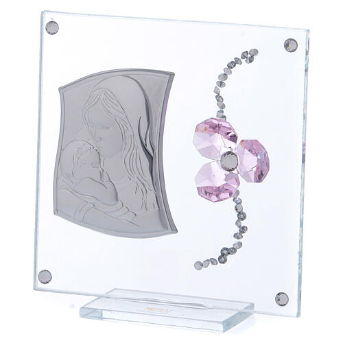 Gastgeschenk zur Taufe Blume mit rosa Blüten Mutterschaft, 10x10 cm 2