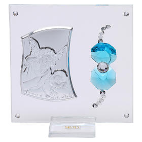 Cadeaux et souvenirs pour les occasions spéciales: Bonbonnière Ange gardien sur plaque 5x5 cm