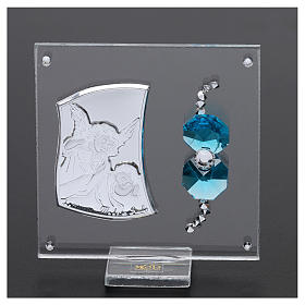 Cadeaux et souvenirs pour les occasions spéciales: Bonbonnière Ange gardien sur plaque 5x5 cm