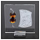 Souvenir Holy Family with amber crystals and silver foil 3x3 in s3