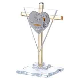 Gastgeschenk zur Taufe Kreuz aus Muranoglas, 10x5 cm