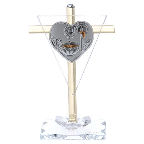 Gastgeschenk zur Taufe Kreuz aus Muranoglas, 10x5 cm 1