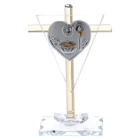 Bonbonnière pour Baptême Croix en verre Murano 10x5 cm