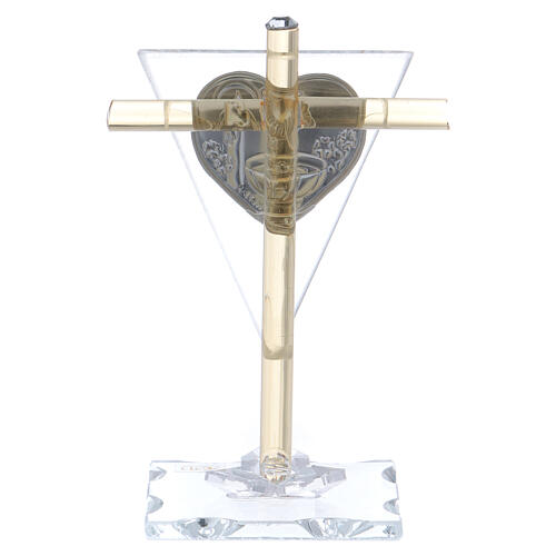 Favor for Baptism Cross of Murano glass 4x2 in 3