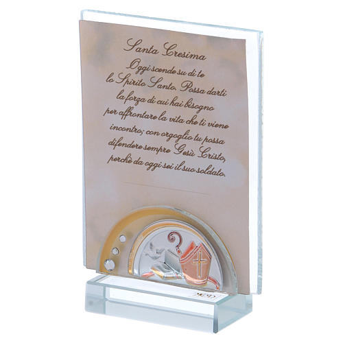 Bonbonnière Sainte Confirmation porte-photo verre cristal 10x5 cm 2