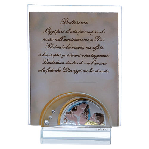 Bonbonnière pour Baptême porte-photo cristal 10x5 cm 1