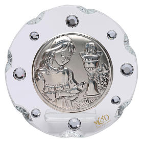 Bomboniere sacre e ricordini: Bomboniera  Comunione tonda bambina 5 cm