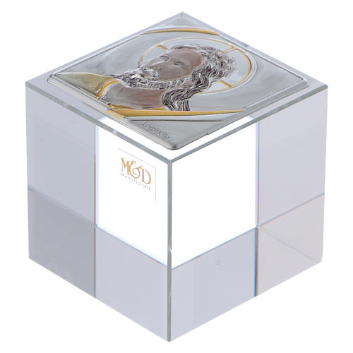 Paperweight party favour with image of Christ 5x5x5 cm 1